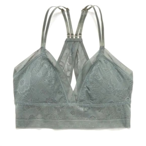 aerie Other - Aerie Floral Polka Dot Lace Racerback Bralette
